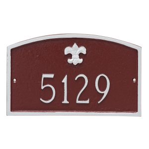 Fleur de Lis Prestige Arch Petite Address Sign Plaque