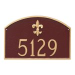 Fleur de Lis Prestige Arch Large One Line Address Sign Plaque