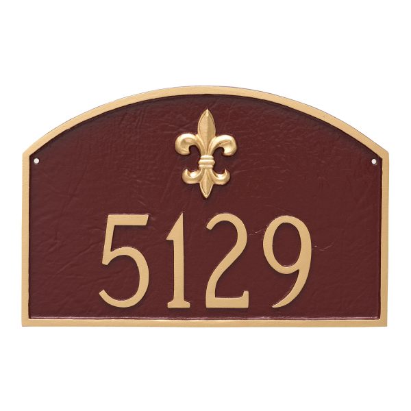 Fleur de Lis Prestige Arch Standard One Line Address Sign Plaque