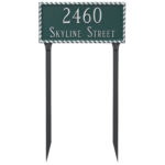 Franklin Rectangle Two Line Address Sign Plaque with Stakes