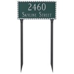 Franklin Rectangle Two Line Address Sign Plaque with Stakes