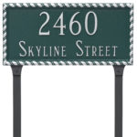 Franklin Rectangle Two Line Address Sign Plaque with Stakes