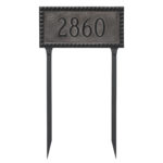 Cairo Rectangle One Line Address Sign Plaque with Lawn Stakes