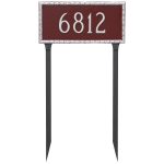 Jefferson Rectangle One Line Address Sign Plaque with Lawn Stakes