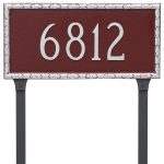 Jefferson Rectangle One Line Address Sign Plaque with Lawn Stakes