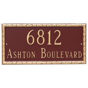 Jefferson Rectangle Two Line Address Sign Plaque