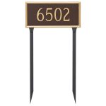 Melilla Rectangle One Line Address Sign Plaque with Lawn Stakes