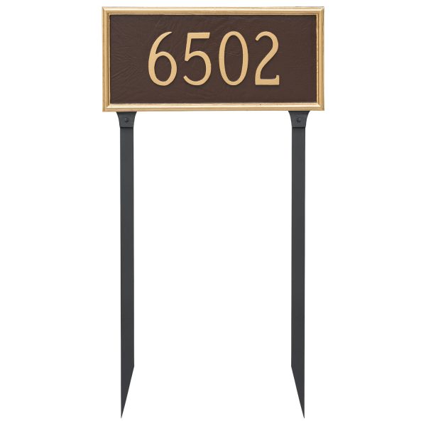 Melilla Rectangle One Line Address Sign Plaque with Lawn Stakes