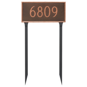 Washington Rectangle One Line Address Sign Plaque with Lawn Stakes