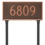 Washington Rectangle One Line Address Sign Plaque with Lawn Stakes