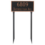 Washington Rectangle Two Line Address Sign Plaque with Lawn Stakes