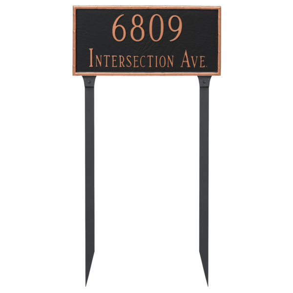 Washington Rectangle Two Line Address Sign Plaque with Lawn Stakes