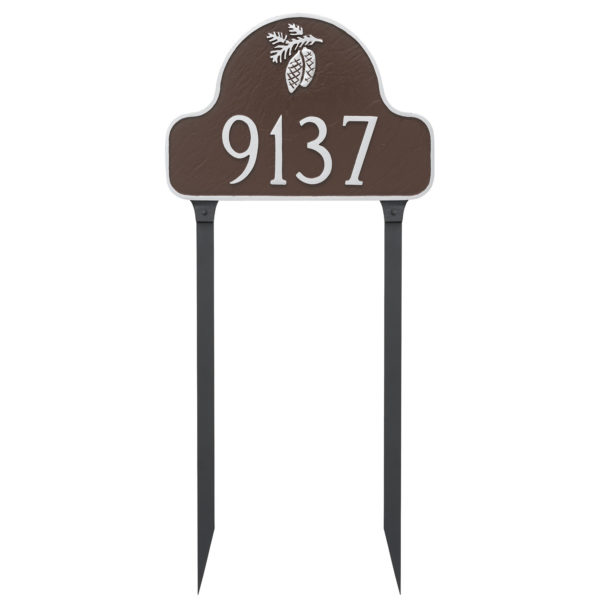 Pinecone Arch Address Sign Plaque with Lawn Stakes