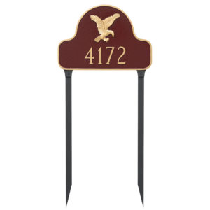 Eagle Arch Address Sign Plaque with Lawn Stakes