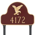 Eagle Arch Address Sign Plaque with Lawn Stakes