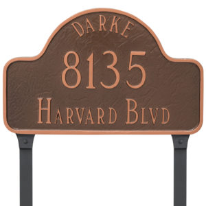 Arch with Name Estate Address Sign Plaque with Lawn Stakes