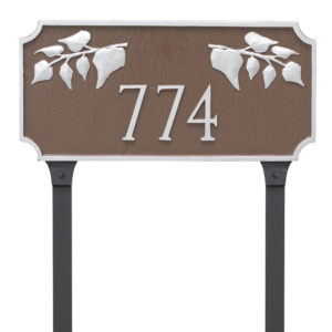 Camden Ivy One Line Address Sign Plaque with Lawn Stakes