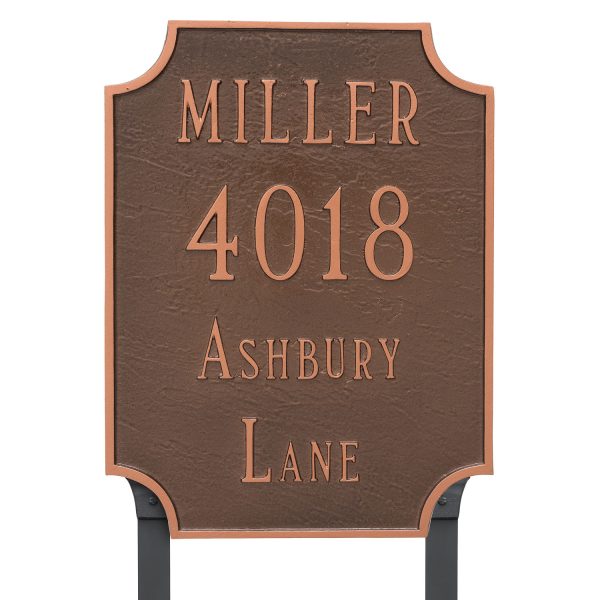 Waterford Multi Line Address Sign Plaque with Lawn Stakes