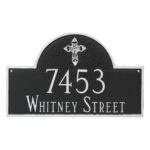 Classic Arch with Ornate Cross Address Sign Plaque