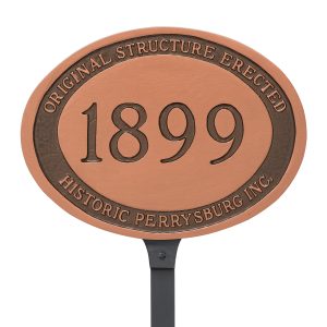 Historical Plaque with engraved date with Lawn Stakes