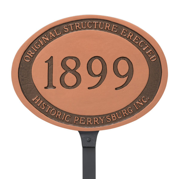 Historical Plaque with engraved date with Lawn Stakes