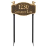 Chickadee Address Sign Plaque with Lawn Stakes