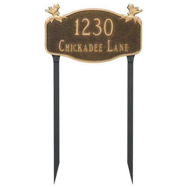 Chickadee Address Sign Plaque with Lawn Stakes