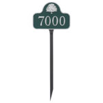 Small Oak Tree Arch Address Sign Plaque with Lawn Stake