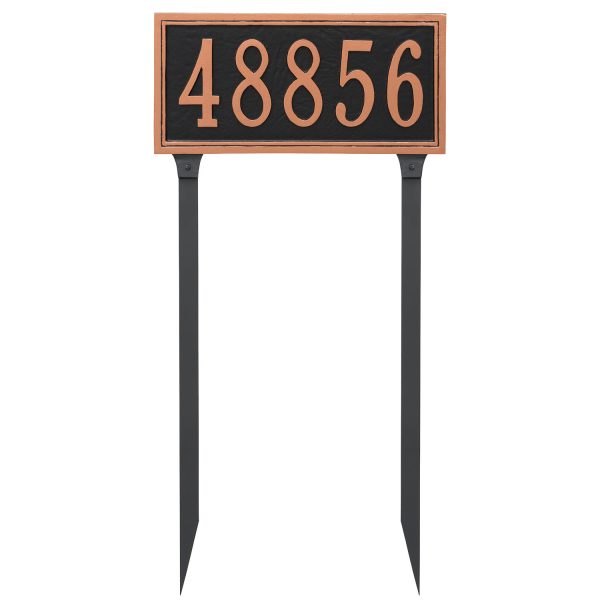 Fremont Rectangle One Line Address Sign Plaque with Lawn Stakes