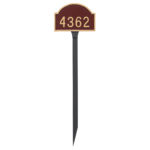 Dover Arch One Line Petite Address Sign Plaque with Lawn Stake