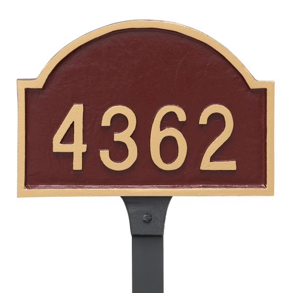 Dover Arch One Line Petite Address Sign Plaque with Lawn Stake