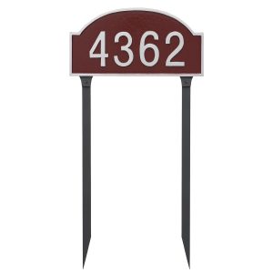 Dover Arch One Line Standard Address Sign Plaque with Lawn Stakes