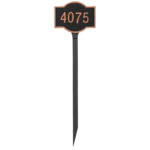 Canterbury Rectangle Petite Address Sign Plaque with Lawn Stake
