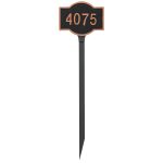 Canterbury Rectangle Petite Address Sign Plaque with Lawn Stake