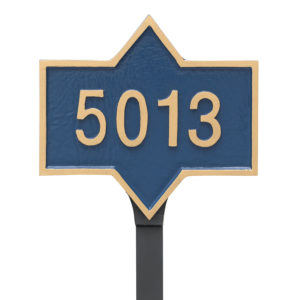 Piedmont Rectangle Petite Address Sign Plaque With Lawn Stake