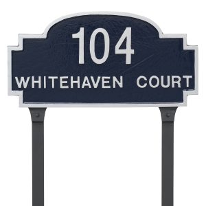 Chesterfield Two Line Standard Address Sign Plaque with Lawn Stakes