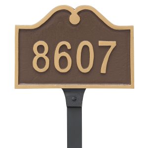 Hillsdale Arch Petite Address Sign Plaque with Lawn Stake