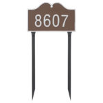 Hillsdale Arch Standard One Line Address Sign Plaque with Lawn Stake