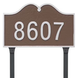 Hillsdale Arch Standard One Line Address Sign Plaque with Lawn Stake