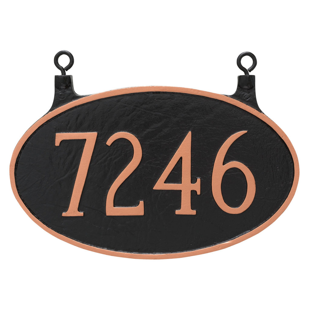 Double Sided Hanging Classic Oval Standard Address Sign Plaque The