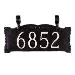 4.5 x 14.75. Cast Aluminum Ladder Rest sign with up to 5 numbers