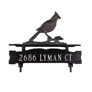 Cast Aluminum Line Lawn Sign with Cardinal Ornament