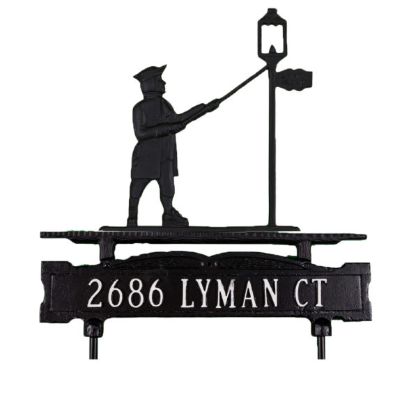 13.75" x 14.75" Cast Aluminum One Line Lawn Sign with Lamplighter Ornament