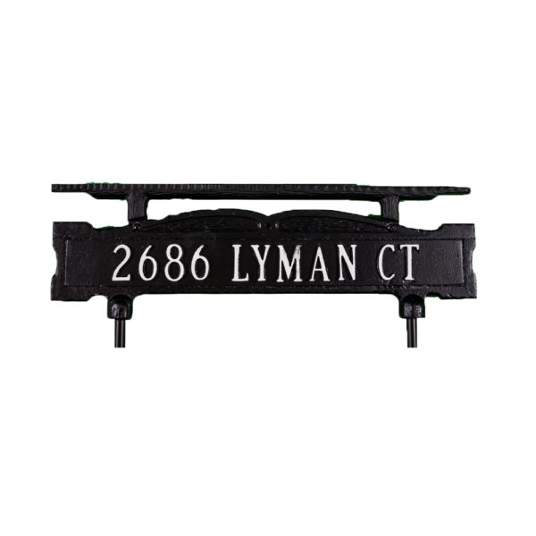 3.25" x 14.75" One Line Cast Aluminum Lawn Sign with Ornament Bar