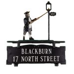 15.25" x 14.75" Cast Aluminum Two Line Mailbox Sign with Lamplighter Ornament