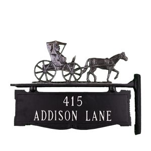 Cast Aluminum Two Line Post Sign with Gold Country Doctor Ornament