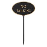 8.5" x 13" Standard Oval No Parking Statement Plaque Sign with 23" lawn stake