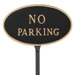 6" x 10" Small Oval No Parking Statement Plaque Sign with 23" lawn stake