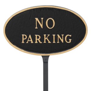 8.5" x 13" Standard Oval No Parking Statement Plaque Sign with 23" lawn stake