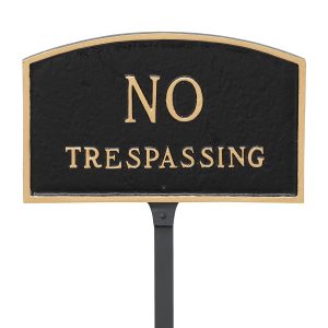 5.5" x 9" Small Arch No Statement Plaque Sign with 23" lawn stake